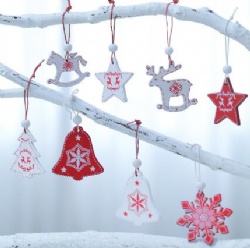 12pc/set christmas wooden hanging decoration