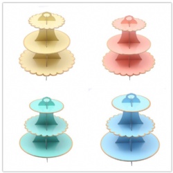 3 Tier Paper Cake Stands factory price customized Cardboard Sandwich Cupcake Stand
