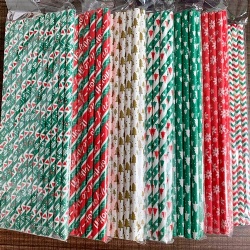 Custom Colorful Disposable Wholesale Drink  Paper Straw