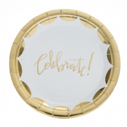 Disposable birthday Party Dinnerware gold foiled  Paper Plates