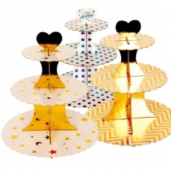 Free Custom Design Cheaper High Quality Promotion Recyclable Paper Cake Stand