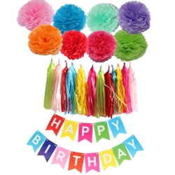Happy Birthday Garland set-colorful