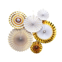 Paper Fan Set- golden foil 6 pcs