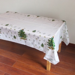 Paper Table Cloth Printed Flower Christmas 3d Dining White Table Cloth for Dinner Hotel Home Party Table Decoration Disposable