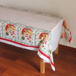Paper Table Cloth Printed Flower Christmas 3d Dining White Table Cloth for Dinner Hotel Home Party Table Decoration Disposable