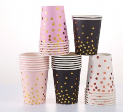 Printed Gold Disposable Paper Cups