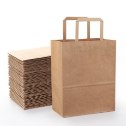 Recycled Brown Kraft Paper Bags For Coffee Brand Food Grocery