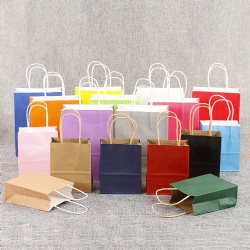 Recycled Custom Logo Printed Cheap Packaging Shopping Brown Paper Bag With Twisted Handles