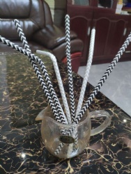 flexible stripe paper straws for juice
