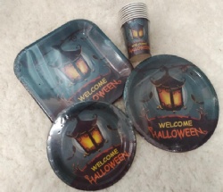 paper cup and plate set -halloween