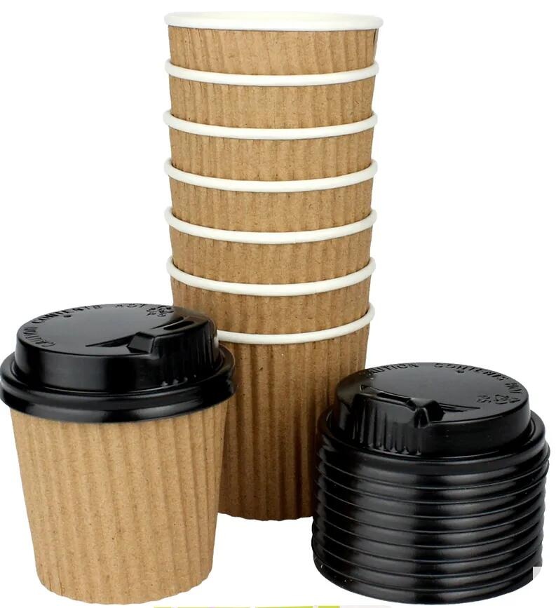 Ripple wall paper cup with lid food grade