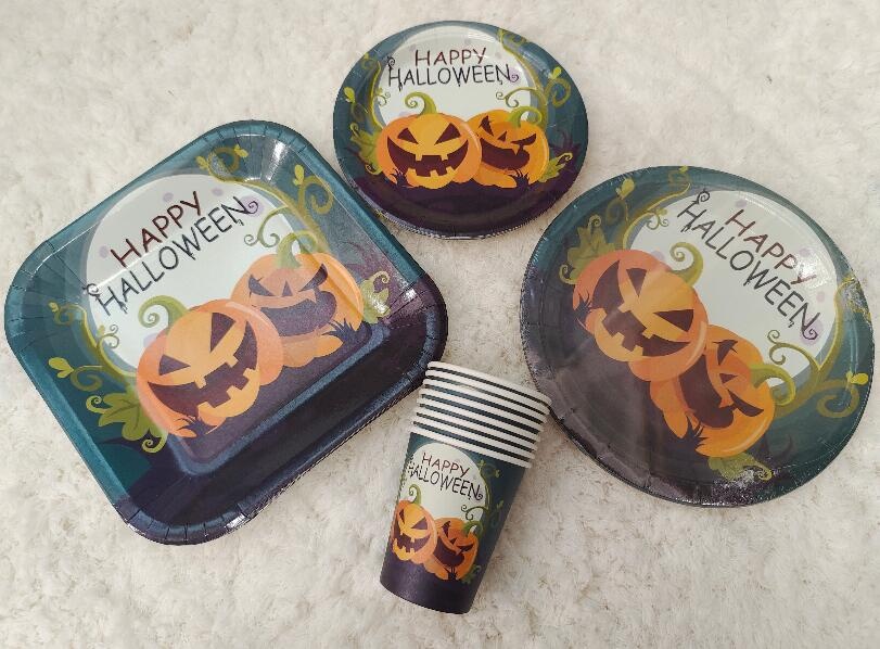 paper cup and plate set -halloween